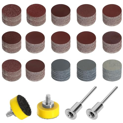 300 Stück Schleifblüten Schleifscheiben Runde Nassschleifpapier Schleifpapier Set 25mm Schleifpads für Holz Metall Spiegel Schmuck Polieren (Körnung 80-5000)