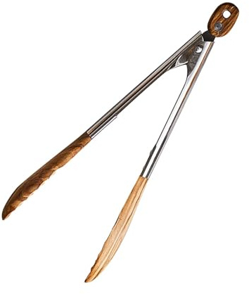 Pinces à bois, pinces de cuisine - Pinces à barbecue,Pinces de cuisson et pinces à salade en acier inoxydable en bois d'pour servir des aliments, griller, cuisiner, barbecue et mélanger la