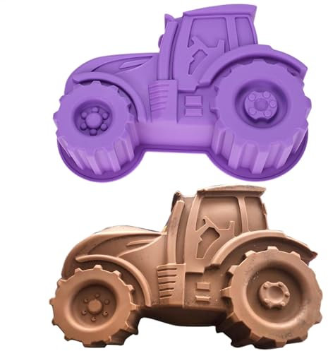 Moules de cuisson en silicone, moules en forme de tracteur de dessin animé, moules à biscuits pour la pâtisserie, moules à gâteau en forme de tracteur de dessin animé, moules à chocolat en silicone,