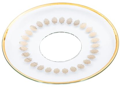 Glas-Kerzenmanschette (Tropfenfänger) Goldrand bemustert für Kerzen bis Ø 25 mm