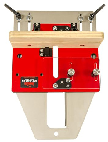 JessEm 06300 Precision Box Joint Jig for Router Tables, Professional Woodworking Jig for Perfect Finger Joints with 1/4, 3/8, 1/2 Aluminum Indexing Keys and Smooth Bearing Glide System