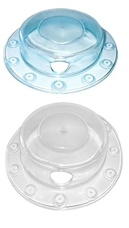 2 Pcsk Bathtub Stoppers Overflow Drain Covers, 6.1 Inch Transparent & Transparent Blue PVC Plug, Universal Fit for Most Standard Bathtub Drain Holes