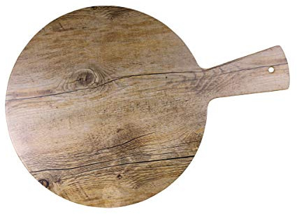Elite Global Solutions M12RW-DW Round Serving Board, 12 dia. x 1/2 h., Melamine, Driftwood (Pack of 6)