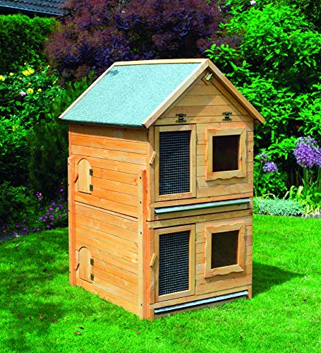 Beauty.Scouts Outdoor Dino Collection Kleintiervilla Klopfer, Kiefer, 99 x 82 x 140 cm, Kleintierstall, Kaninchenstall, Kleintierhaus, Kaninchengehege, Meerschweinchenstall, Garten