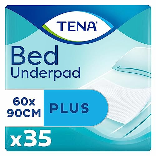 Tena Bettenschutz Tena Bed Plus - Einweg-Bettschutz, 90x60 cm, weiß, 140 Stück, Zellulose, Kunststoff