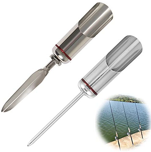 Abnehmbar Angelrutenhalter 2 Stück Angelruten Halterung Boden Halter Edelstahl Rutenhalter Angelrutenständer Boden Angelrutenhalter Edelstahl für Flussuferfischerei Seefischen Reservoirfischen