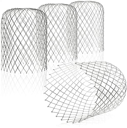 com-four® 4X Protezioni per grondaie per pluviali in Acciaio zincato - Protezione dalle Foglie per Tubi da 6,5-9 cm Ø - setaccio per Foglie Contro (Set 7 - Protezione pluviale in Acciaio 4X)