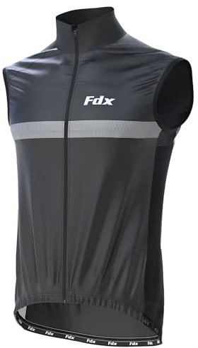 FDX Women’s Cycling Gilet, Waterproof, Breathable, High Visibility 360 Reflective Biking Vest, Lightweight, Windproof Sleeveless Jacket for MTB, Hiking, Bike Riding, Bicycle Rain Top(Black-M)
