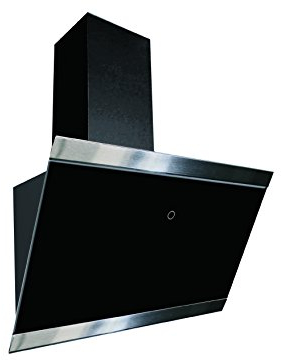 Respekta Dunstabzugshaube kopffrei / Dunstabzugshaube schräg 60 cm / Glasschirm mit Edelstahlrahmen in Schwarz / Abluft - und Umluftfunktion / CH89060S / A++ / 39–59 dB
