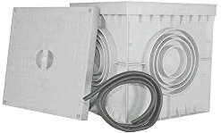 Archet étanche de sol électrique gris carré avec couvercle aveugle IP54 Archet d'arrosage et d'électricité en PVC pour jardin, drainage irrigation, installations électriques Tuyaux (200x200 mm)
