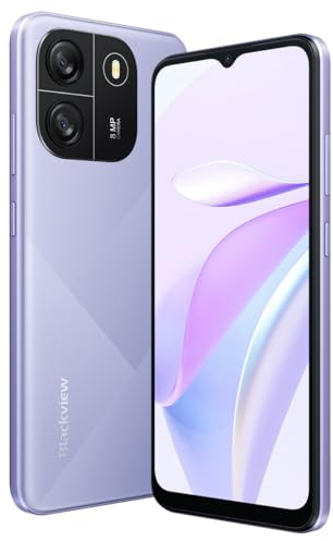Blackview Wave 6C 4G Smartphone ohne Vertrag Ggünstig, 6,5’’ HD+, Octa-Core 4GB+32GB(1TB Externe SD), 5MP+8MP, 5100mAh Batterie, Android 13 DUAL SIM Handy, Smart-K Box Lautsprecher, GPS Lila