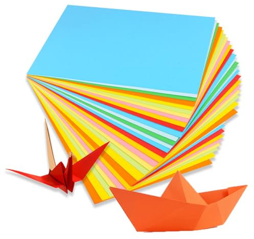 VIVIIHOO Lot de 200 feuilles de papier de bricolage Origami - 15 x 15 cm - Papier coloré pour bricolage et pliage - Double face avec 10 couleurs - Parfait pour les projets d'art DIY et de maternelle