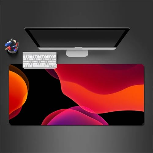 QiHon Mauspad Groß Gaming Rot Schwarz Mousepad XXL 800x400x2mm rutschfeste Schreibtischunterlage Gaming Tastatur Matte Abwaschbar für PC Zuhause Büro
