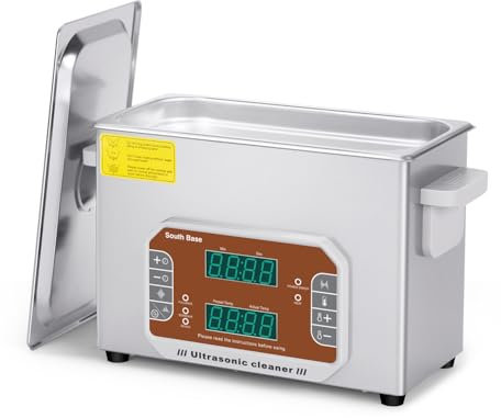 SOUTH BASE Ultrasonic Cleaner,4L Ultrasonic Jewelry Cleaner with Cleaning Basket,Timer&Heater,120W Touch Control Sonic Cleaner for Cleaning Jewelry,Eyeglasses,Coins