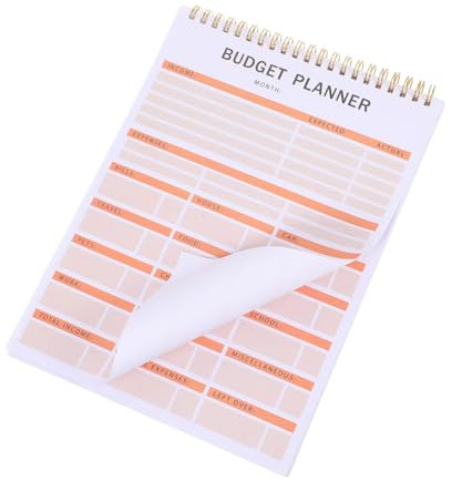 HOMSFOU Tagesplaner-organizer Für Budgetplanung Budgetbuch Mit Spiralbindung Notizblock Zur Finanzverwaltung Ausgabennotizblock Für Home Office Und Reisen