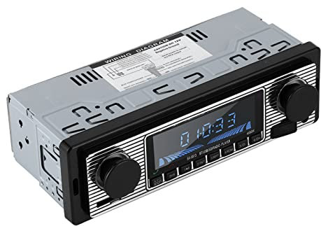 HiFi Stereo, Lustlose Musikwiedergabe, Auto Radio MP3 -Player mit USB SD Aux FM Indash Head Unit, Geeignet für Verschiedene Modelle, Klassisches Design, Vintage (12V)