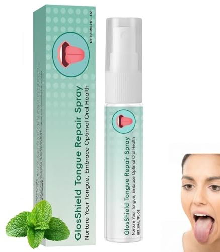 Tongue Repair Spray,Instant Dry Mouth Relief,Sore Tongue Relief,Fissured Tongue Relief Spray,Breath Freshener Spray,Bad Breath Treatment,Tongue Cleaner for Adults,Tongue Repair Spray for Dryness