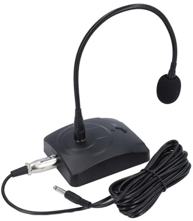 Xiuganpo Microphone à Condensateur Cardioïde à Col de Cygne avec Réduction du Bruit pour Les Réunions de Bureau - ABS/Noir