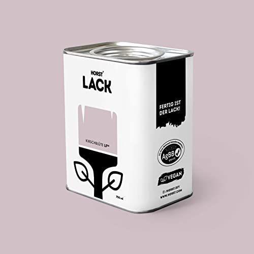 Horst Lack Kirschblüte matt 0,75L - Wetterfester Möbel-Lack für Holz, Metall & Kunststoff - Hohe Deckkraft - Geruchsneutral- Spritz- & Tropffrei - Vegan - Rosa