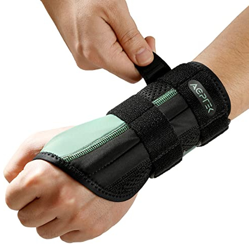 AGPTEK Handgelenkbandage mit 3 Platten, Handgelenkbandage für Karpaltunnel, Arthritis, Handgelenkverletzungen, links, 13-20 cm