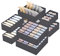 FAMKEEP Juego de 8 Organizador Ropa Interior, 24/8/6 Compartimentos Organizadores de Cajones, Organizador Cajones para Guardar Ropa Interior, Calcetines, Pantalones, Corbatas, Gris Oscuro