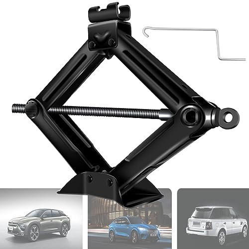 VickyHome Scherenheber 2 Tonnen mit Geschwindigkeitsgriff Passend für Autos/Wohnwagen/Honda, Tragbares Notfal Autoreifenreparatur Wechselwerkzeug, Höhe von 115mm bis 390mm