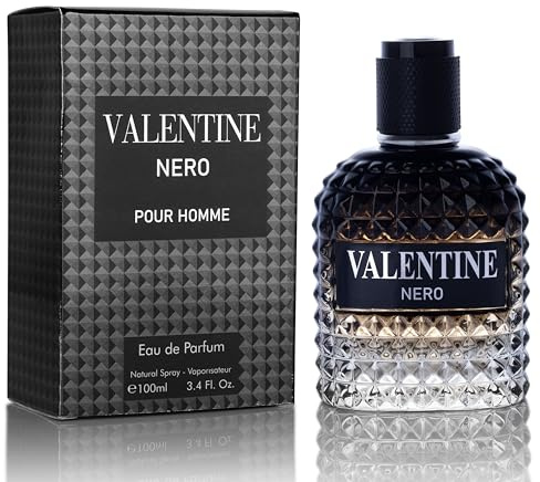Valentine Nero for Men - Woody Aromatic Fragrance with Floral and Mineral Notes - Masculine Scent - 100ml