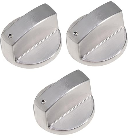 Beatifufu 3 Stück-pack Gasherdknopf aus Zinklegierung mit Temperaturregelung Universeller Einbau für Gasherd und Gasgrill