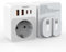 TESSAN Adaptador Enchufe UK, Plegable 5 en 1 Adaptador Enchufe Irlanda con 2 20W USB C y 2 USB A, 3250W Adapter Irlanda Compacto EU to Reino Unido, Londres, Escocia, Maldivas, Tipo G