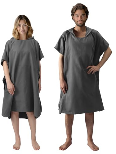 Jemidi Mikrofiberbadrock för kvinnor och män – lätt tunn badponcho unisex – bastuponcho resebadponcho tunn och lätt – mikrofiberponcho