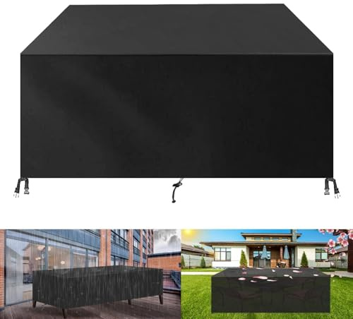 Guying Art Housse Salon de Jardin Exterieur, 230x110x75cm (LxWxH) 420D Oxford Bâche Table, Imperméable pour Meubles et Hivernage Mobilier Salon