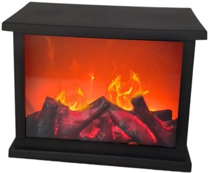 perfk Cheminée lumineuse pour salon, décoration de table, cheminée portable avec LED scintillante, décoration de patio, de fête, de salle