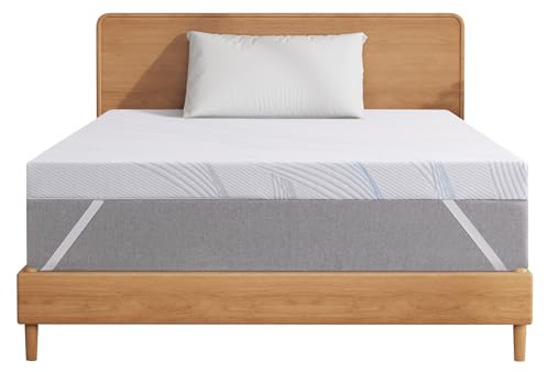 Sleremind Surmatelas 140x190 cm Épaisseur 5cm - Mousse à Mémoire de Forme,Housse Amovible Lavable, Design Antidérapant