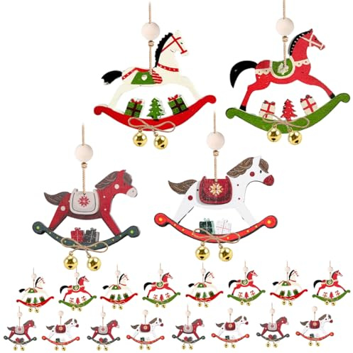 20 Stück Weihnachtsanhänger Holz Christbaumschmuck Holz Weihnachtsdeko Weihnachtsbaum Anhänger Holzanhänger Weihnachten Christmas Tree Decorations Set für Deko & Geschenke