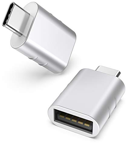 Syntech USB C Adapter auf USB 3.0 (2 Stücke) OTG USB Typ C Adapter Thunderbolt 4/3 to USB3 Kompatibel mit iPhone 16 Pro Max MacBook Pro Air 2021 iPad Mini Pro Surface Pro Galaxy Huawei und mehr,Silber