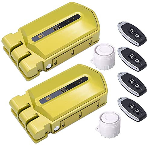 Duo Cerraduras inteligentes Invisibles con Alarma 120db y 4 mandos incopiables, validas para casi todo tipo de puertas incluso para furgoneta. Controla las 2 cerraduras con un mismo mando.
