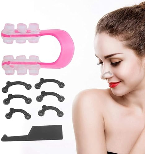 Affineur De Nez, Appareil Doux Et Confortable Pour Remodeler Le Nez Appareil De Lifting Du Nez En Silicone Arceau De Nez Pince-Nez Kit De Redressement De La Beauté Pour Les Femmes