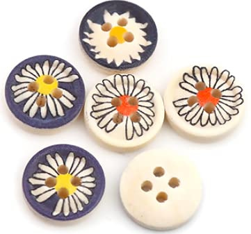 Handarbeit-Lieblingsladen 30 Stück Premium-Holzknöpfe 13mm 4-Loch rund Natur - Knöpfe zum basteln - annähen- nähen Vierlochknöpfe kleine Knöpfe Scrapbooking 1,3 cm Mantelknöpfe