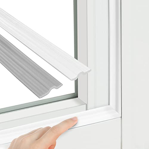 Flintronic 6m/236inch Window Draft Excluder, Self-Adhesive Draught Excluder for Windows Door, Foam Tape for Soundproof Insulation Windproof, Weather Stripping Seals for Door Frame Windows, White