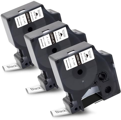 Labelwell Compatible Label Tape for Dymo Rhino 18057 S0718330 Industrial Heat Shrink Tube Cable Labels 19 mm x 1.5 m for DYMO Rhino 4200, 5200, 5000, 1000, 3000, 6000 for Rhino Industrial Label Tape