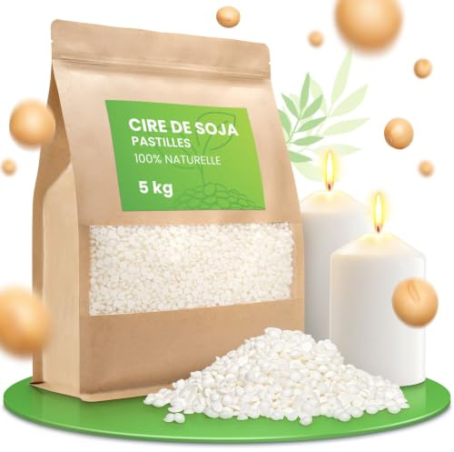 molinoRC 3 kg Cera di soia per Candele - Prima qualità - 100% Naturale, biodegradabile, Senza additivi - Combustione Pulita, Ideale per profumate - per stampi e Contenitore - Pratiche pastiglie