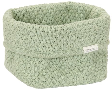 Little Dutch Wickeltischkörbchen Körbchen Korb Utensilo Organizer für den Wickeltisch Baby Strick klein Sage grün - Pure