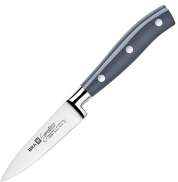 BRA Signature | Cuchillo Mondador 90 mm, Acero Inoxidable alemán forjado con Molibdeno Vanadio, Mango Remachado ABS, Diseño Ergonómico, Hoja 1,6 mm espesor