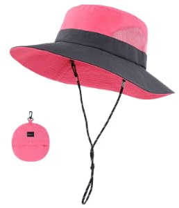 FYting Sonnenhut Damen,Sonnenschutz Kopf Damen Herren Faltbar,UPF 50+(Rot)