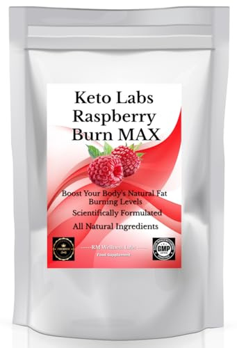 Raspberry Burn Max High Strength Natural Fat Burners for Men or Women - Vegetarian & Vegan Health Supplement - 60 Tablets