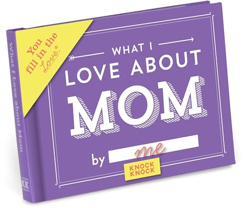 Knock Knock What I Love about Mom Fill in the Love Book Fill-in-the-Blank Gift Journal, 4.5 x 3.25-inches