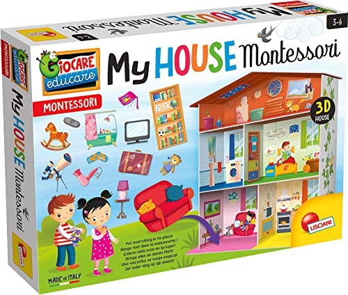Lisciani - MONTESSORI - Mi Casa 3D - Rompecabezas - Juego de memoria - Juego educativo - A partir de 3 años - Fomenta la curiosidad, la memoria, la lógica y la autonomía