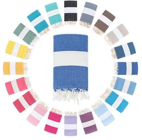 Darido Diamond Asciugamano hammam fatto a mano - Asciugamano da sauna, bagno e spiaggia XXL 100 x 200 cm - 100% cotone - Leggero, morbido e assorbente - Multiuso e pratico