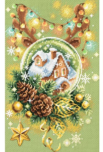 Magic Needle 100-245 ZW Weihnachten in Grün Kreuzstichset mit Zählmuster Zweigart Edition, Baumwolle, multifarbig, 17x27cm
