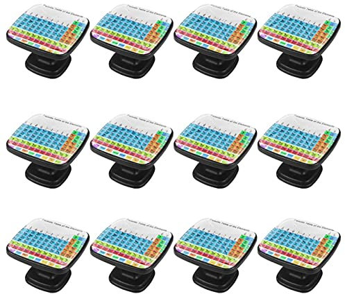 12 paquetes de pomos de mango cuadrado Tabla periódica de los elementos